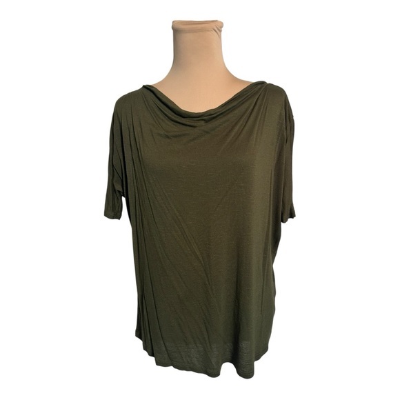 Ninexis Cowl Neck Tee - Size S, Olive - Picture 1 of 9